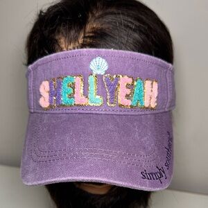 Simply Southern Shell yeah Purple Visor with Colorful Embroidery